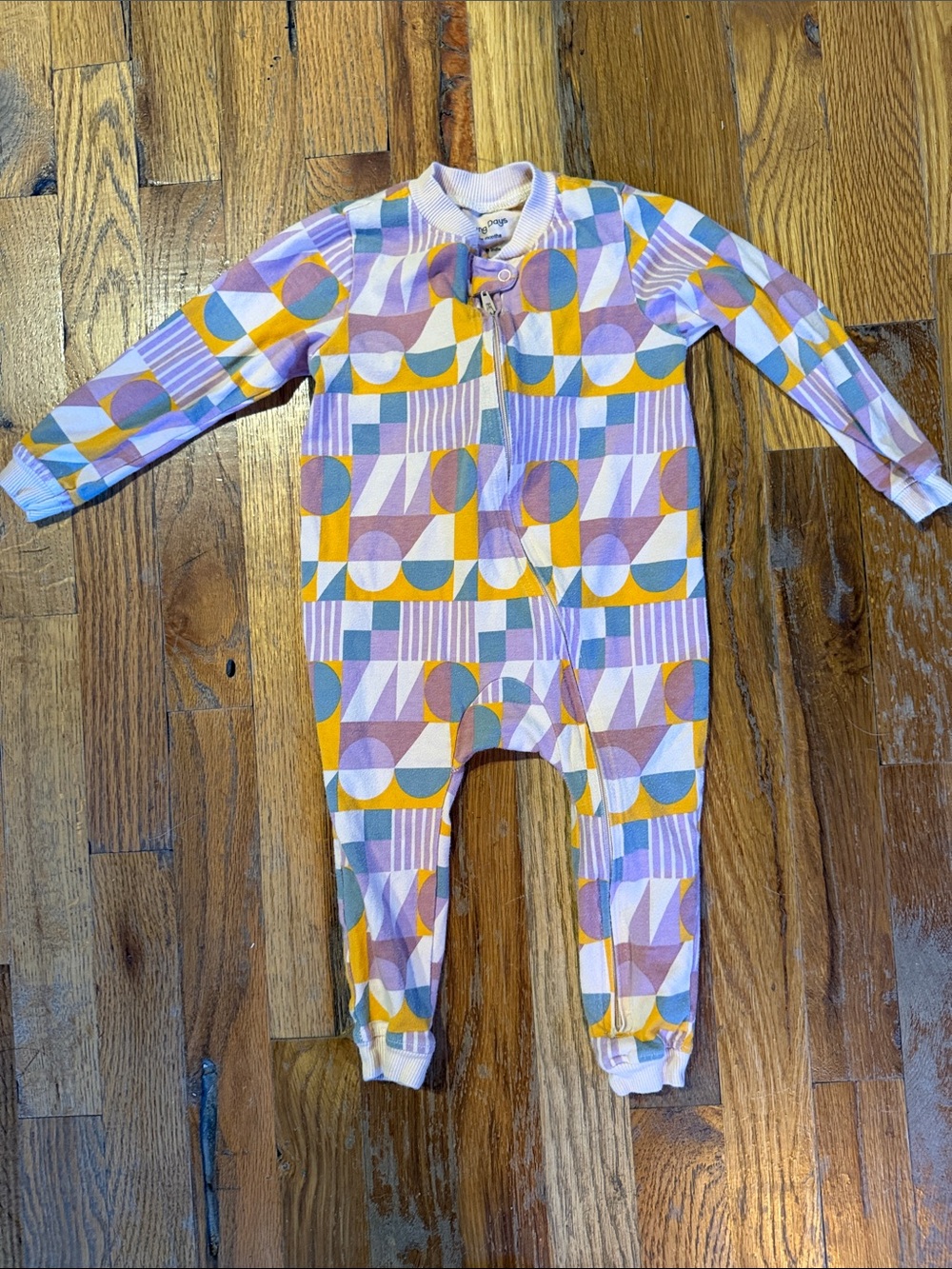 Young Days 6-12m Geometric Zip One-Piece Sleeper